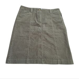 Talbots Olive Green Corduroy Cotton Blend  Midi Skirt Size 12 NWOT